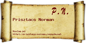 Prisztacs Norman névjegykártya